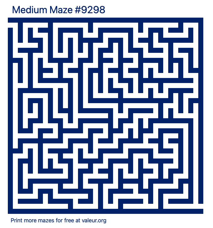Free Printable Medium Maze number 9298