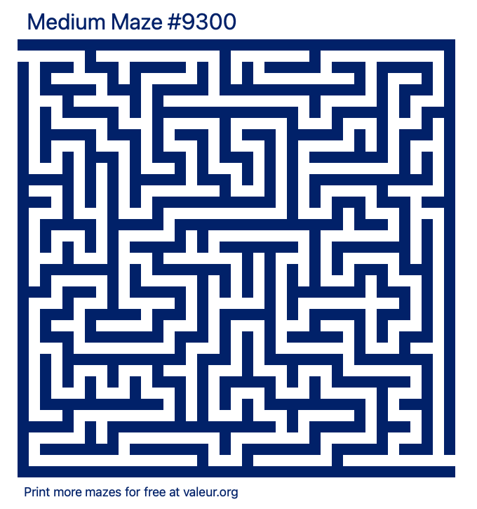 Free Printable Medium Maze number 9300