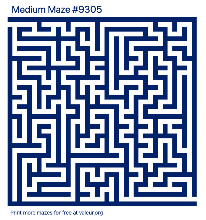 Free Printable Medium Maze number 9305
