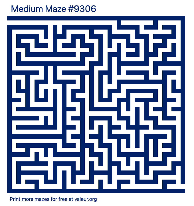 Free Printable Medium Maze number 9306