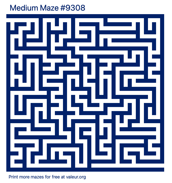 Free Printable Medium Maze number 9308
