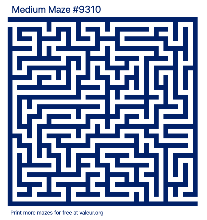 Free Printable Medium Maze number 9310