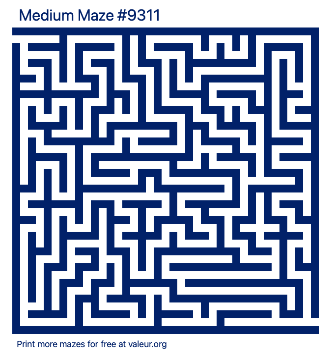 Free Printable Medium Maze number 9311