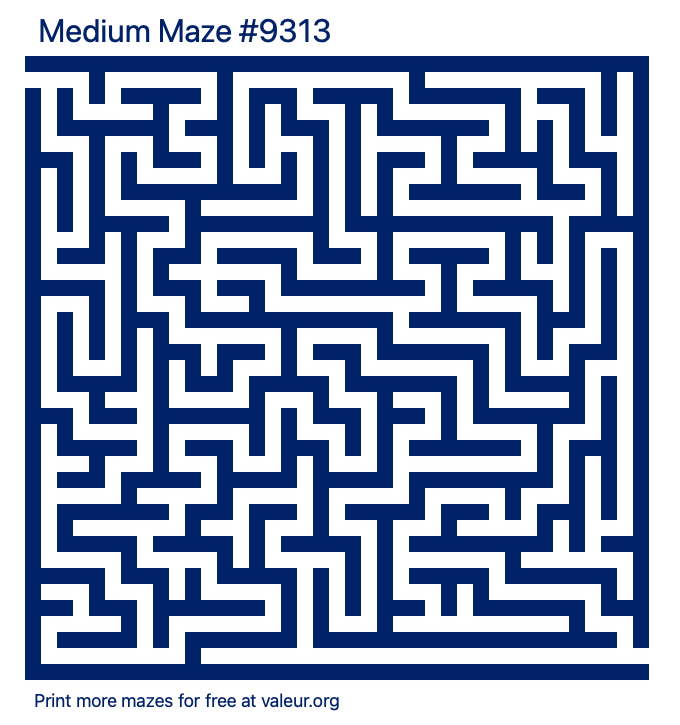 Free Printable Medium Maze number 9313
