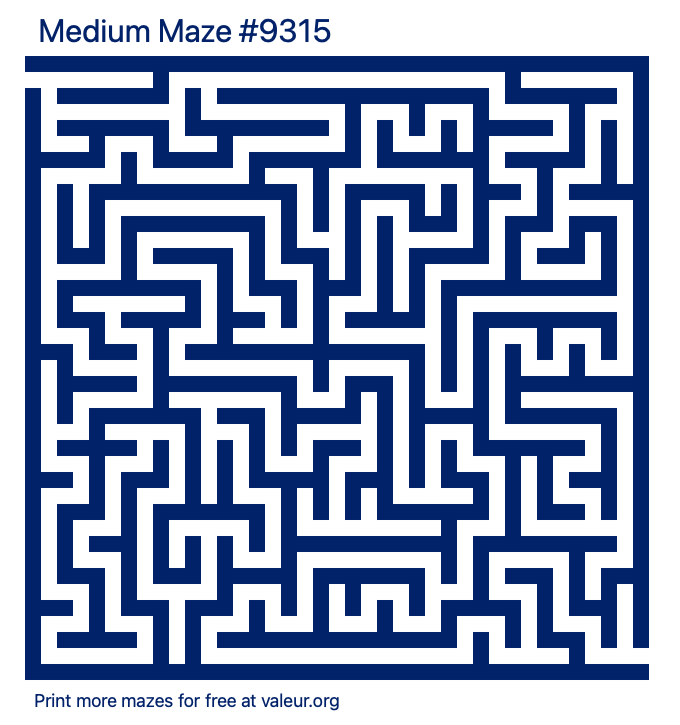 Free Printable Medium Maze number 9315