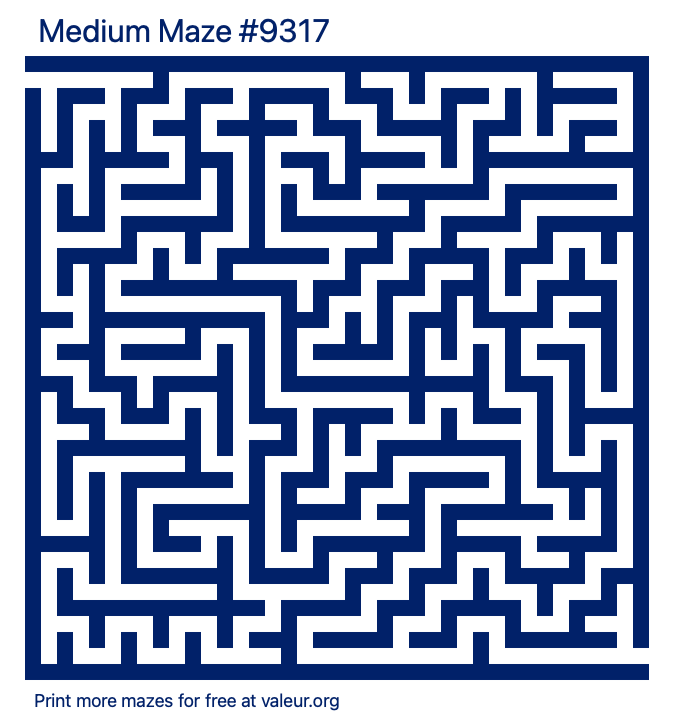 Free Printable Medium Maze number 9317