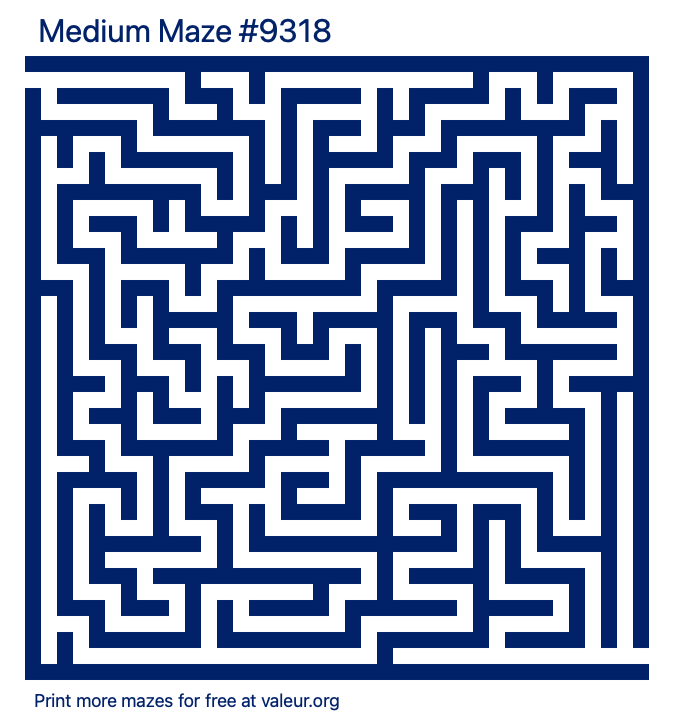 Free Printable Medium Maze number 9318