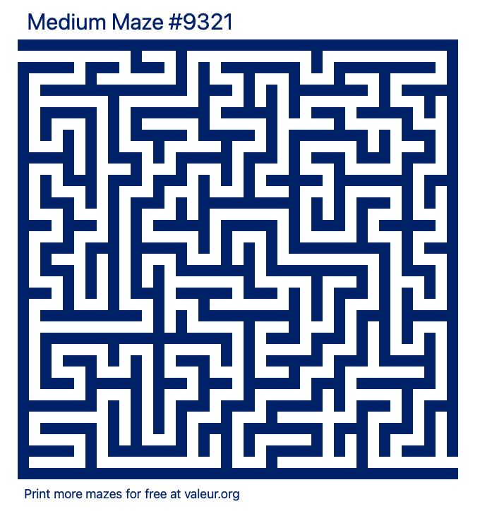 Free Printable Medium Maze number 9321
