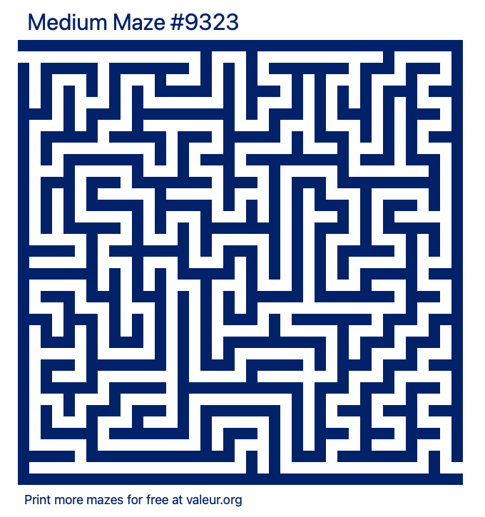 Free Printable Medium Maze number 9323
