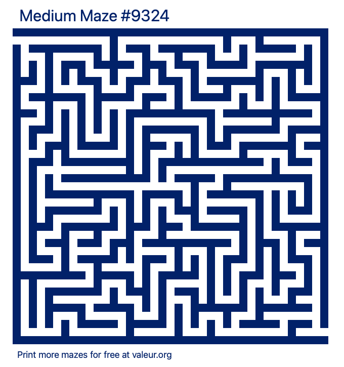 Free Printable Medium Maze number 9324