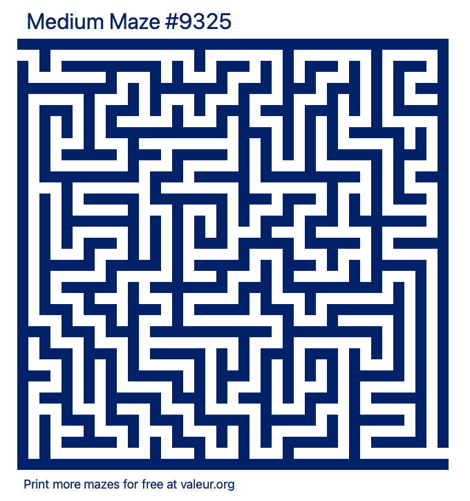 Free Printable Medium Maze number 9325