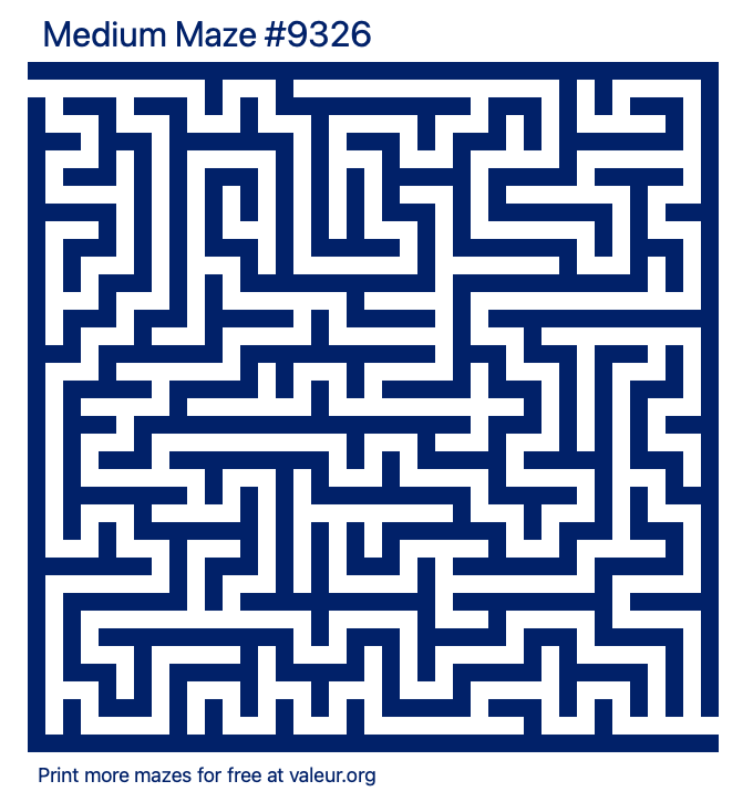 Free Printable Medium Maze number 9326