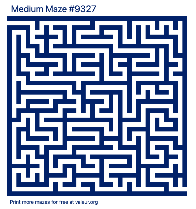 Free Printable Medium Maze number 9327