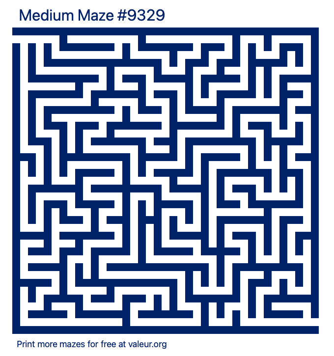 Free Printable Medium Maze number 9329
