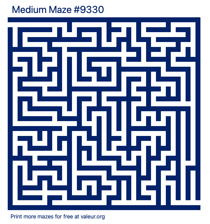 Free Printable Medium Maze number 9330