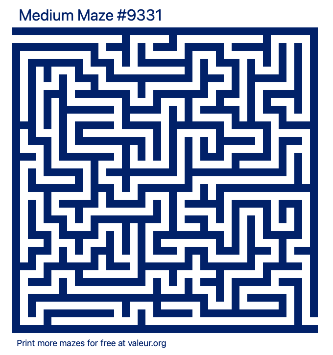 Free Printable Medium Maze number 9331