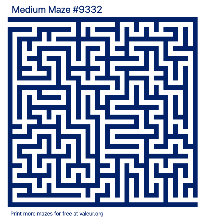 Free Printable Medium Maze number 9332