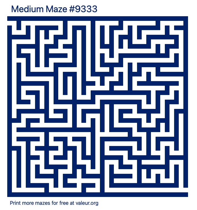 Free Printable Medium Maze number 9333