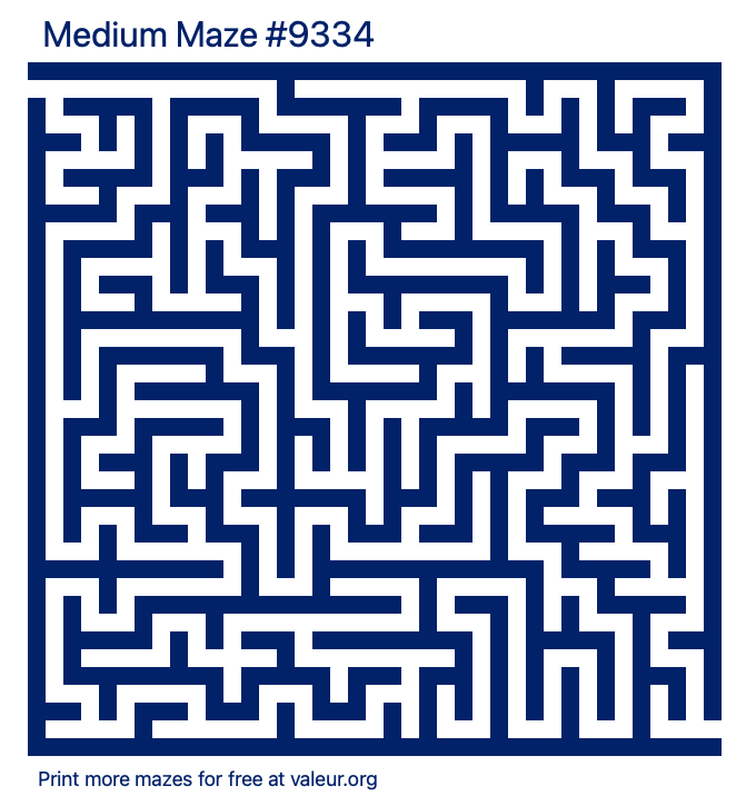Free Printable Medium Maze number 9334