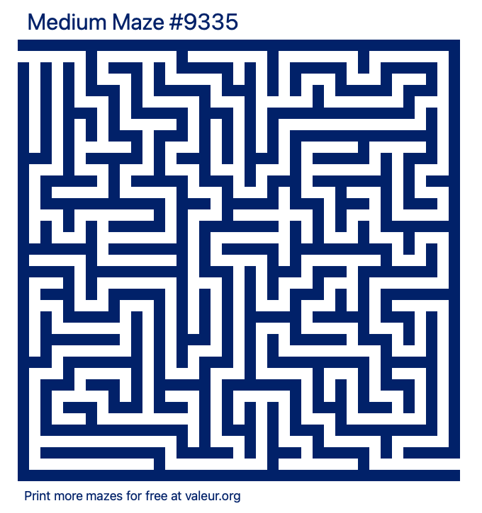 Free Printable Medium Maze number 9335