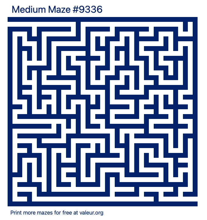 Free Printable Medium Maze number 9336