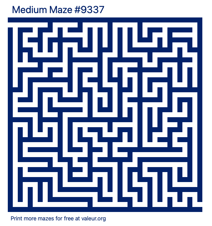 Free Printable Medium Maze number 9337
