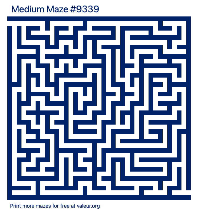 Free Printable Medium Maze number 9339