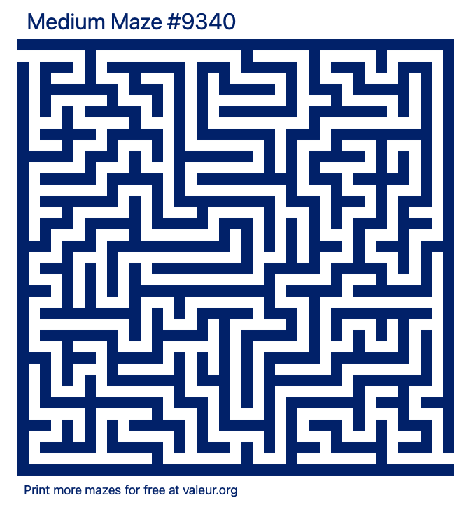 Free Printable Medium Maze number 9340