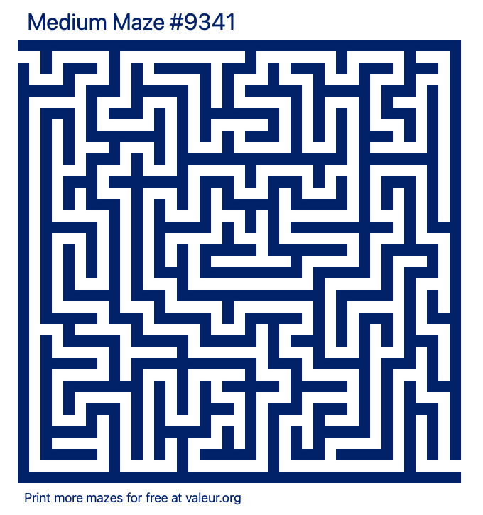 Free Printable Medium Maze number 9341