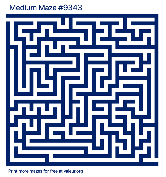 Free Printable Medium Maze number 9343