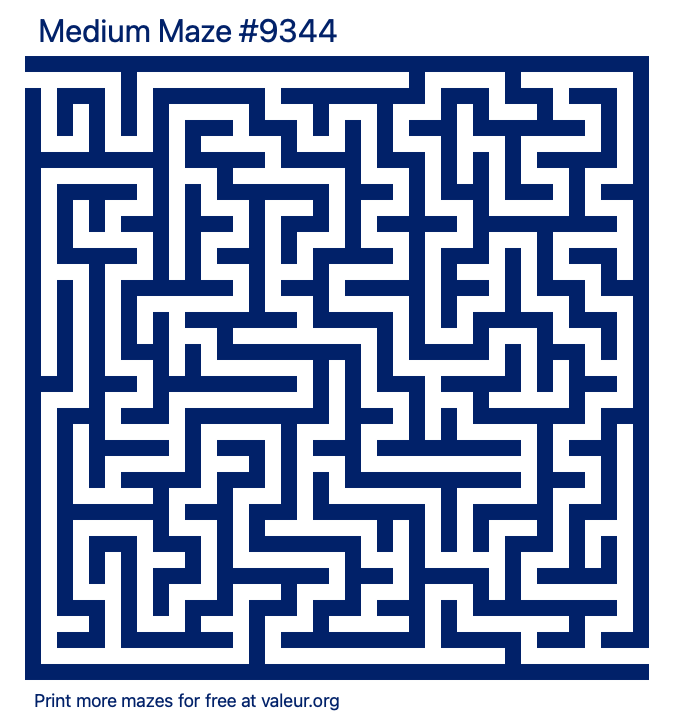 Free Printable Medium Maze number 9344