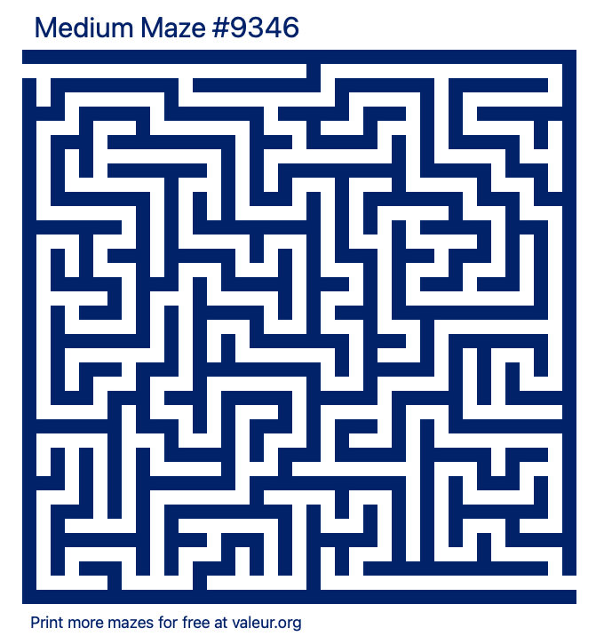 Free Printable Medium Maze number 9346