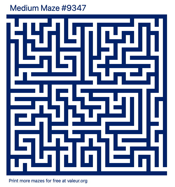 Free Printable Medium Maze number 9347