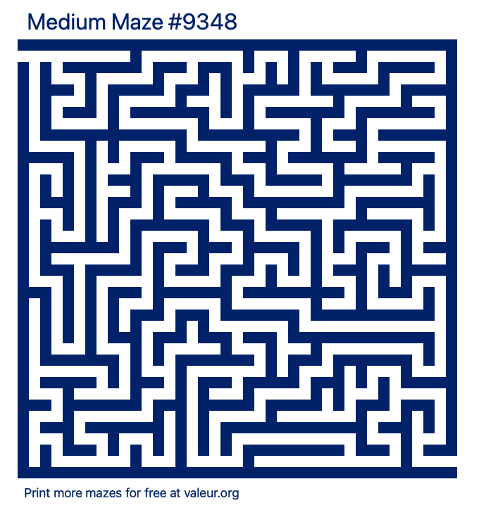 Free Printable Medium Maze number 9348