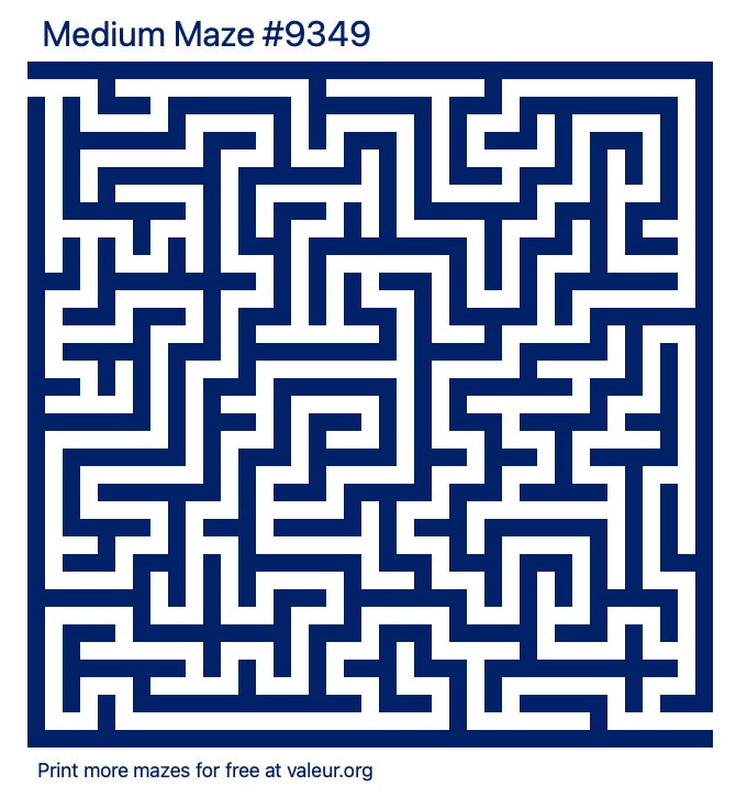 Free Printable Medium Maze number 9349
