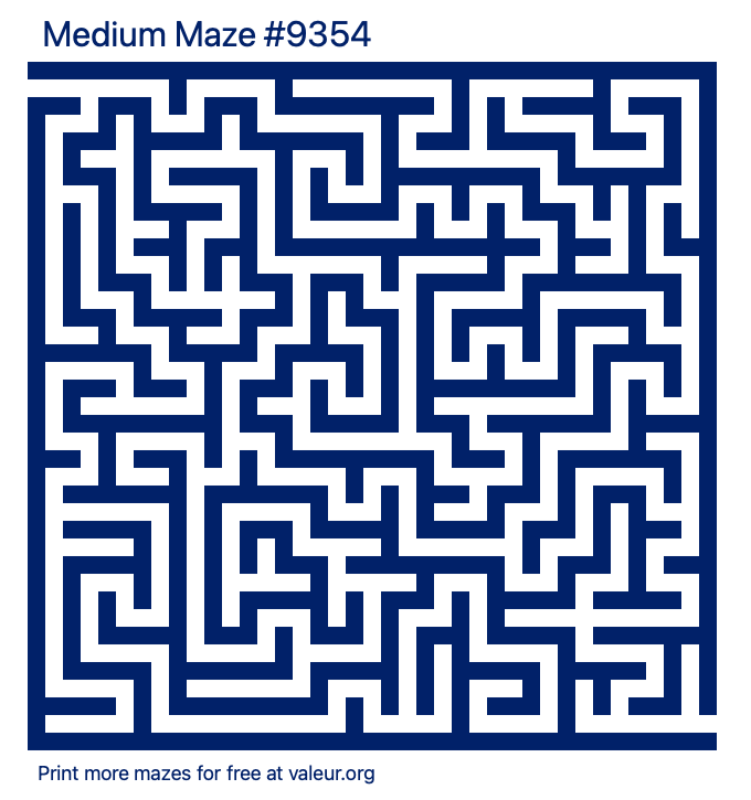 Free Printable Medium Maze number 9354