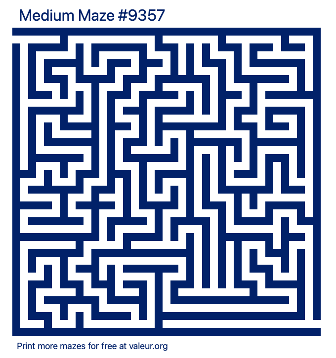 Free Printable Medium Maze number 9357