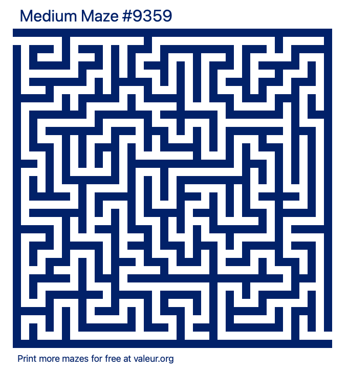 Free Printable Medium Maze number 9359