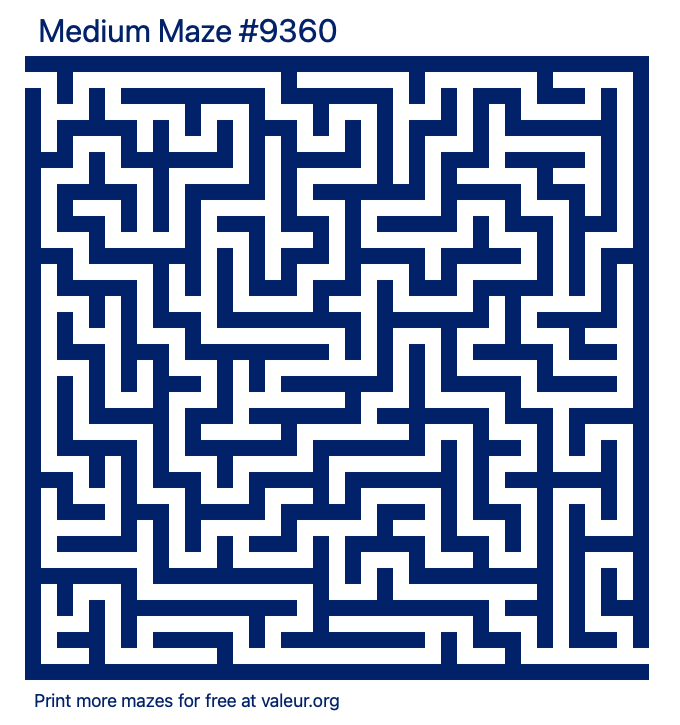Free Printable Medium Maze number 9360