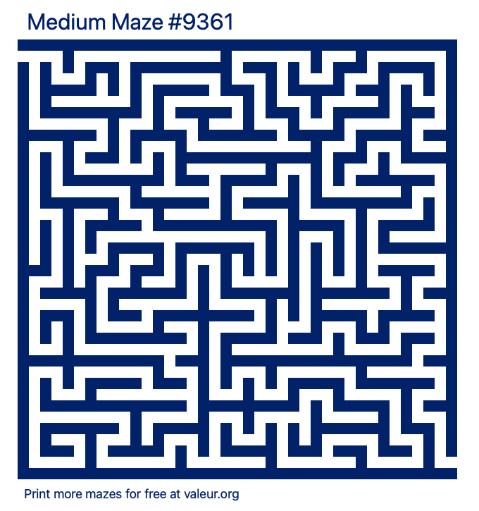 Free Printable Medium Maze number 9361