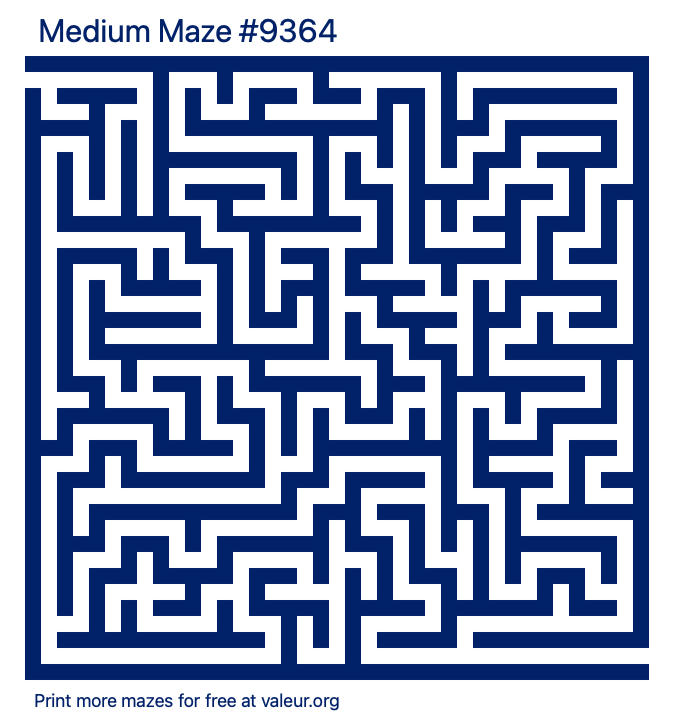 Free Printable Medium Maze number 9364