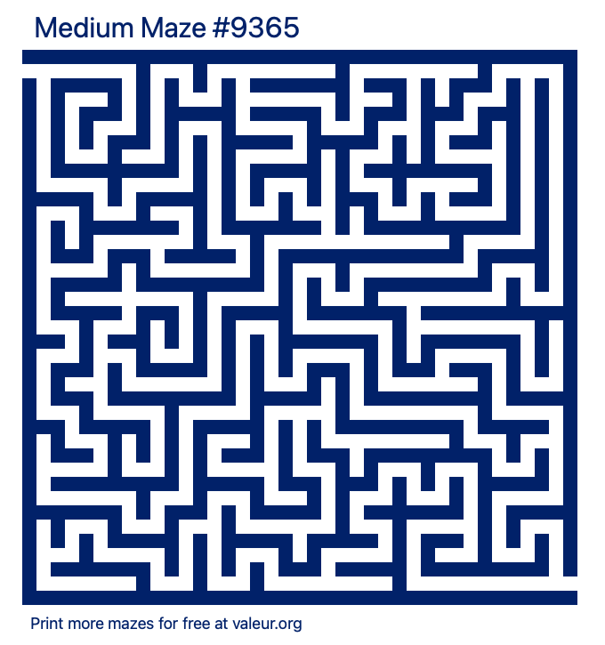 Free Printable Medium Maze number 9365