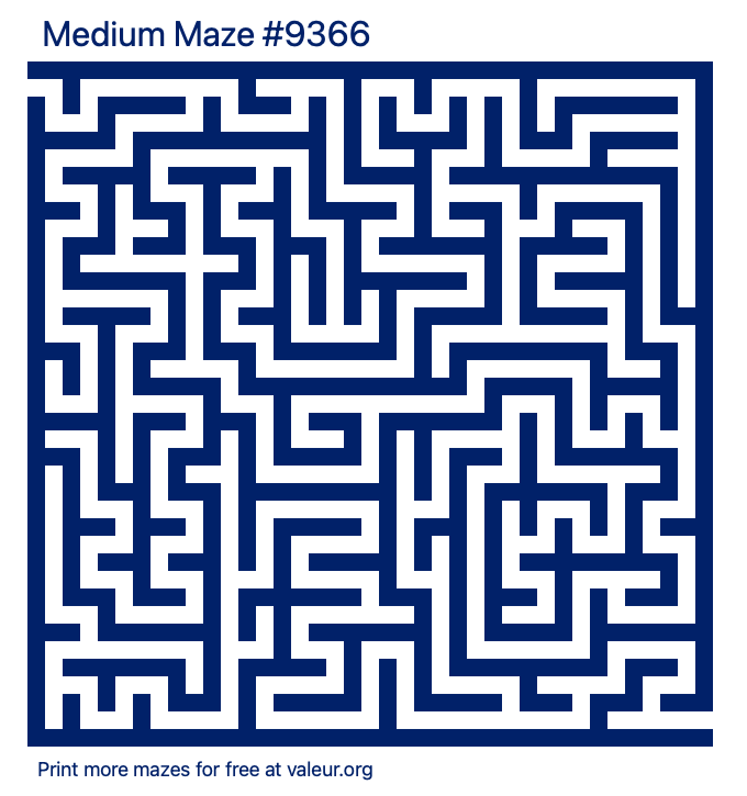 Free Printable Medium Maze number 9366