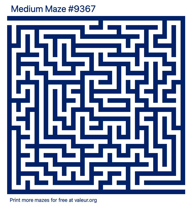 Free Printable Medium Maze number 9367