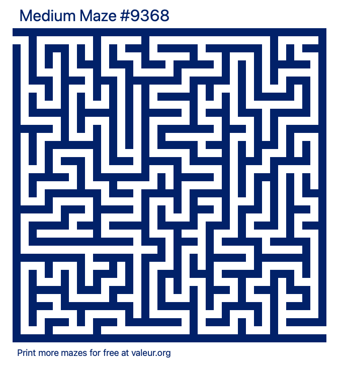 Free Printable Medium Maze number 9368