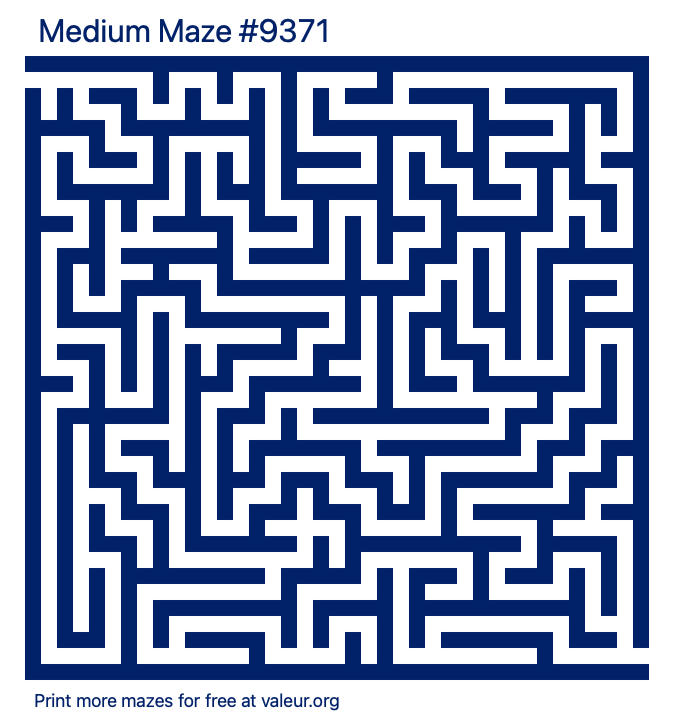 Free Printable Medium Maze number 9371