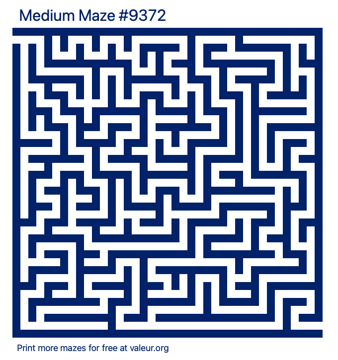 Free Printable Medium Maze number 9372