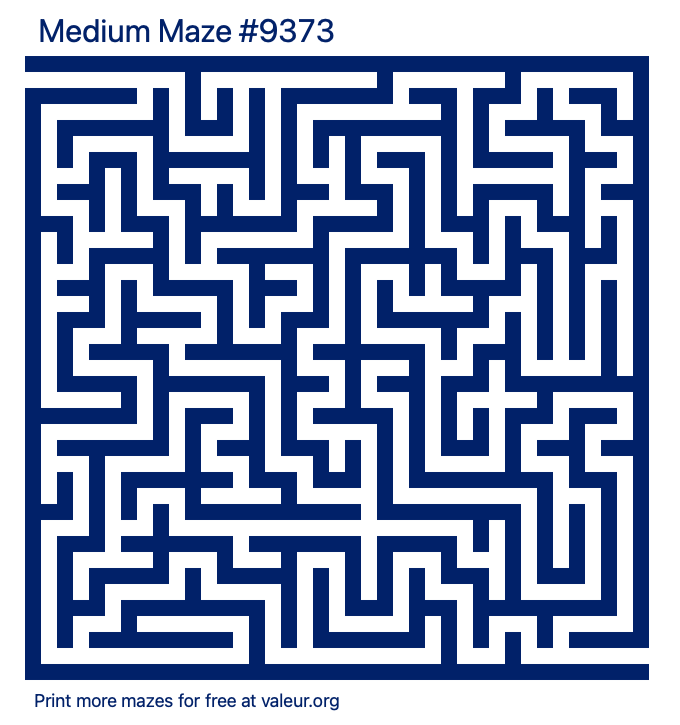 Free Printable Medium Maze number 9373