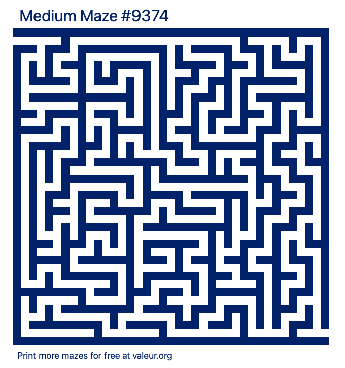 Free Printable Medium Maze number 9374