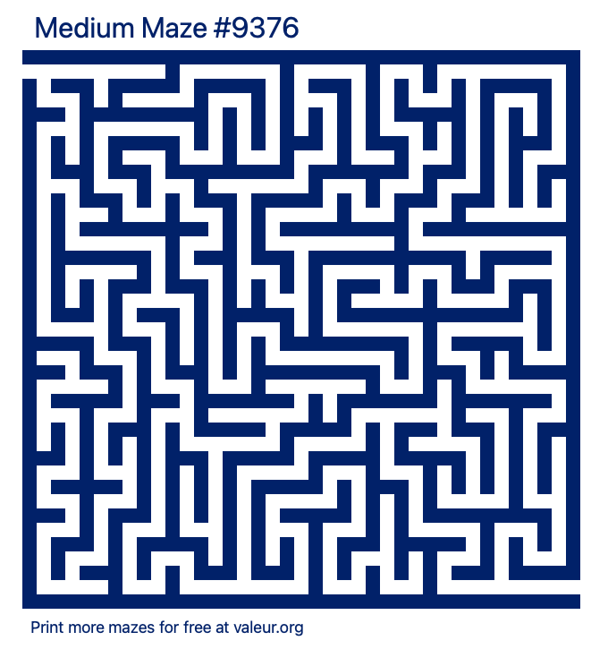 Free Printable Medium Maze number 9376